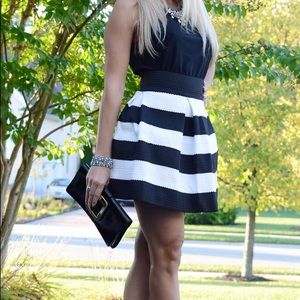 Black and white stripe skirt
